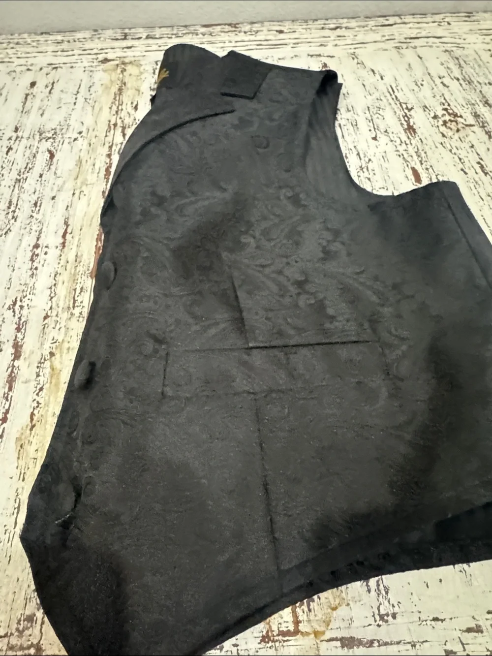 Scully Black Paisley Notch-Lapel Vest Youth L